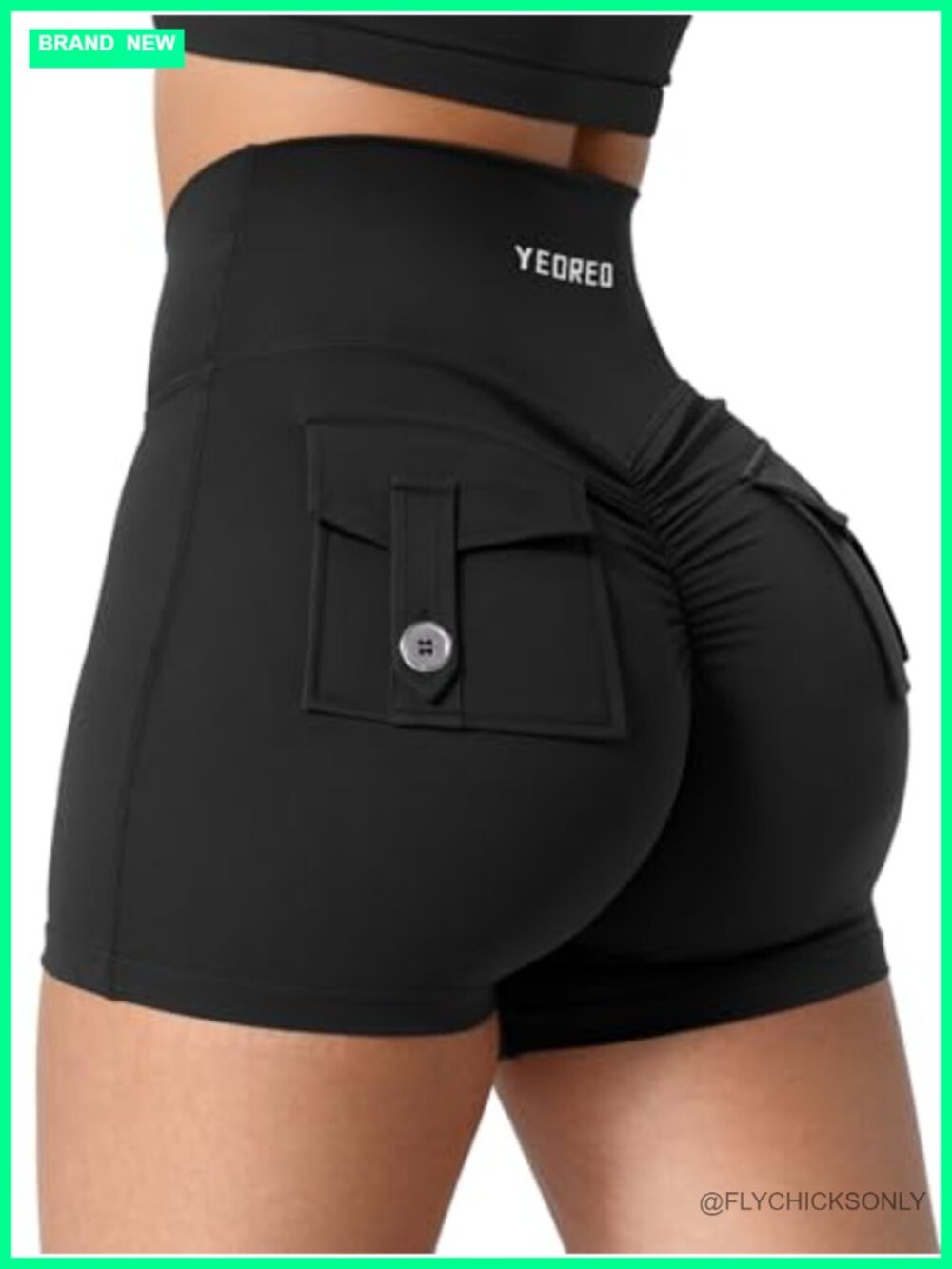Women's High Rise Biker Shorts with Pockets Scrunch Workout Gym